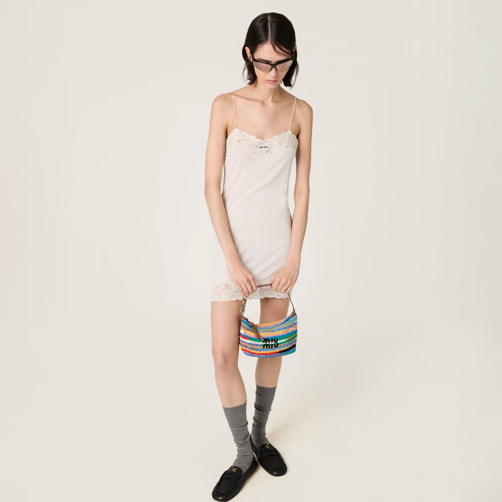 Miu Miu Multicolored Crochet Pouch
