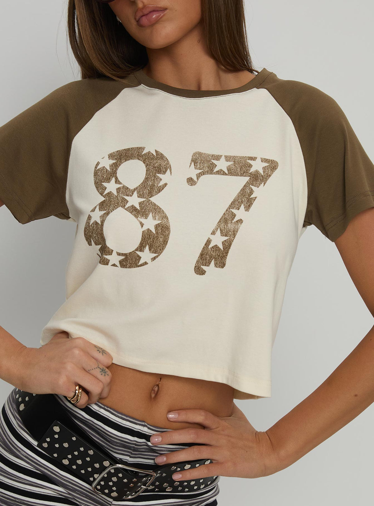 87 Classic Graphic Top White / Green