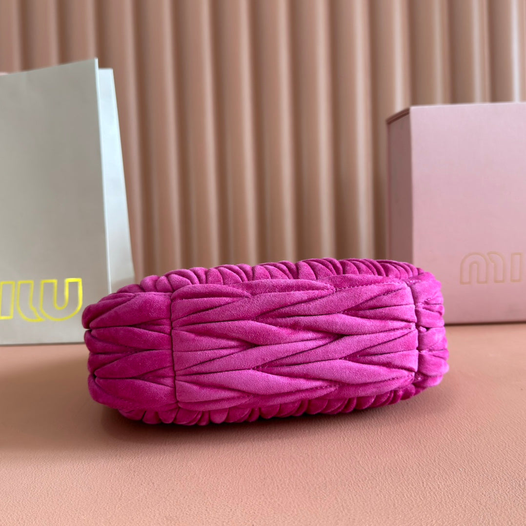 MIUMIU SUEDE HANDBAG 23 DEEP FUCHSIA