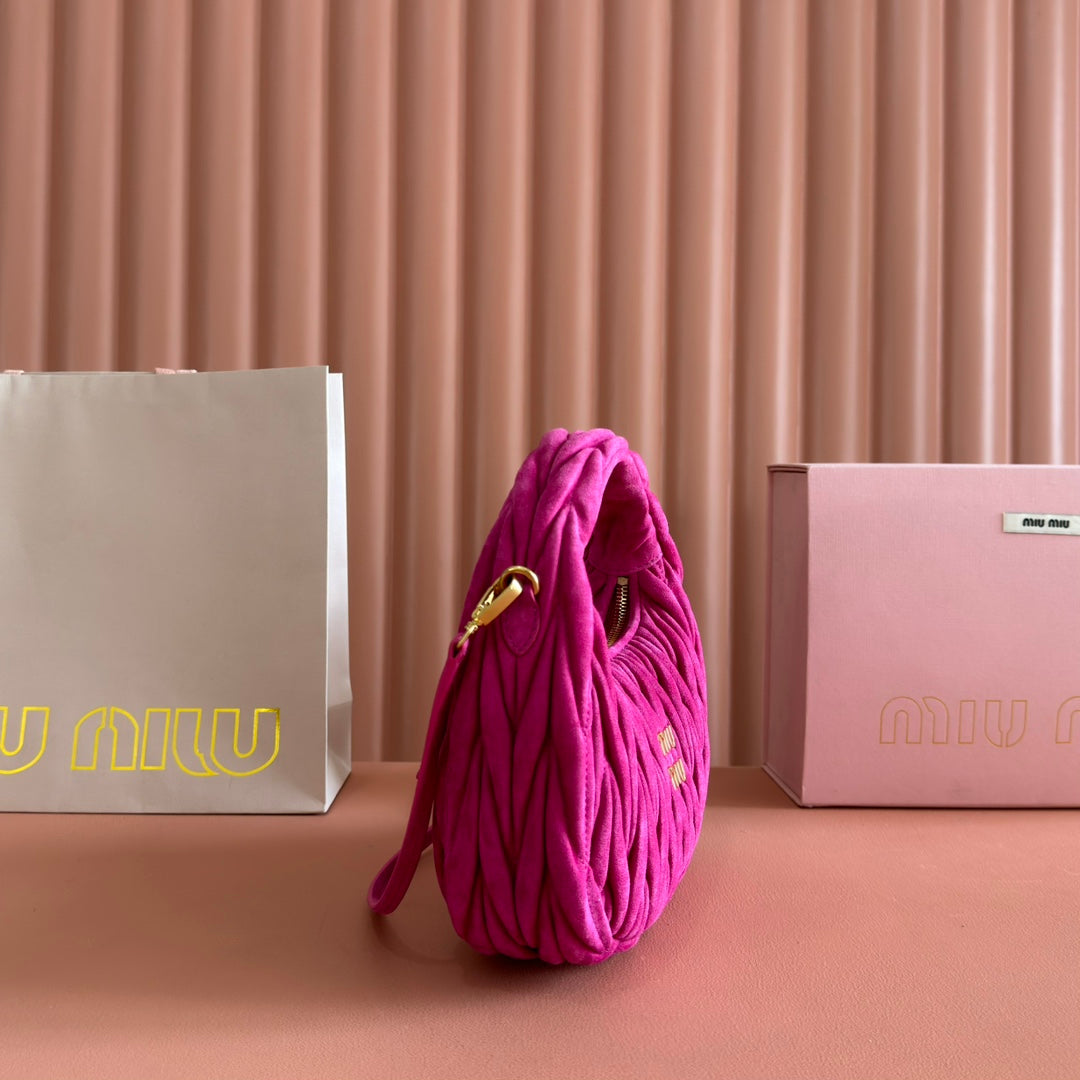 MIUMIU SUEDE HANDBAG 23 DEEP FUCHSIA
